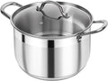 Kirecoo 12 Quart Stainless Steel Heavy Duty Stock Pot with Visible Lid | Heavy Duty, Even Heat, Thick Nonstick Base, Deep Cookware for Soup Pasta & Spaghetti, Ideal for Canning, Boiling & Simmering