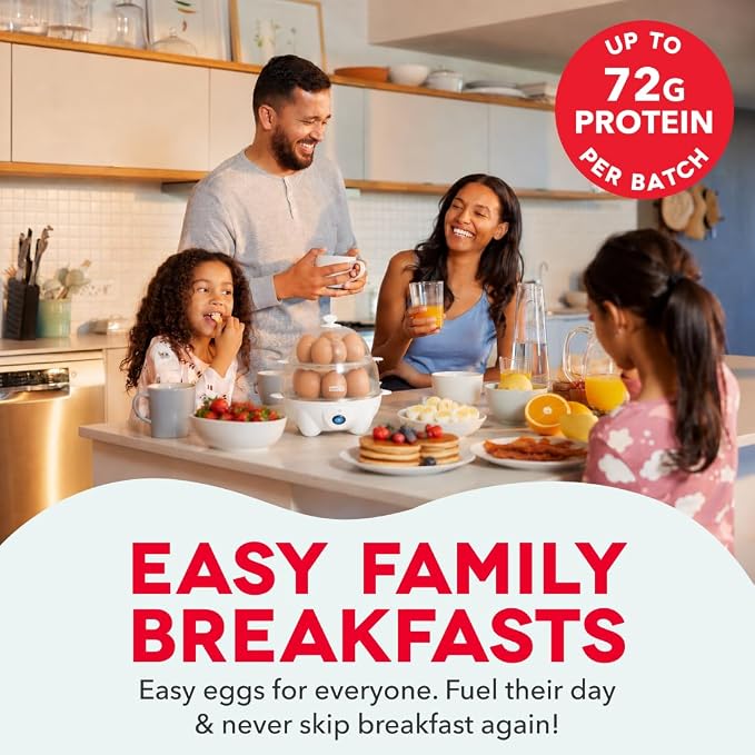Dash Deluxe Egg Cooker, 12 Hard Boiled Eggs, White | Electric Double Decker Egg Poacher, Steamer & Omelette Maker Machine, Soft or Poached Eggs, Auto Shut-Off, BPA-Free