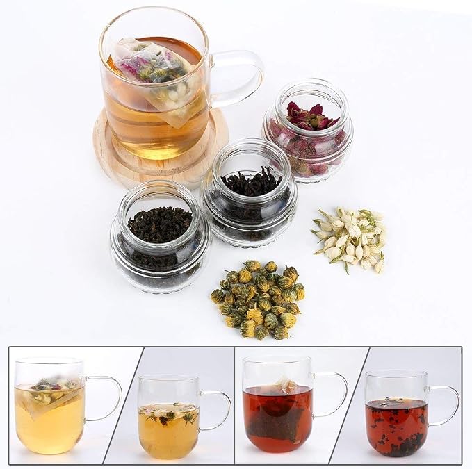 Tea Bags Disposable Tea Filter Bags Tea infusers Empty | Muslin Drawstring Seal Filter Drawstring Herb Loose Tea Bag 400 Pack (400, 2.76" x 1.97")