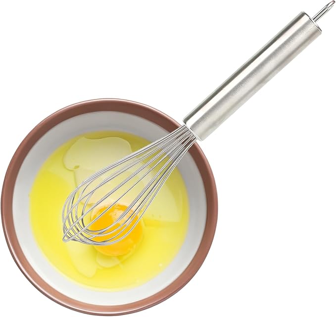 Stainless Steel Small Whisk for Cooking, 8 inches | 8 Thicker Wire Diameters, Bend and Break Resistant, which works great for cups and small containers