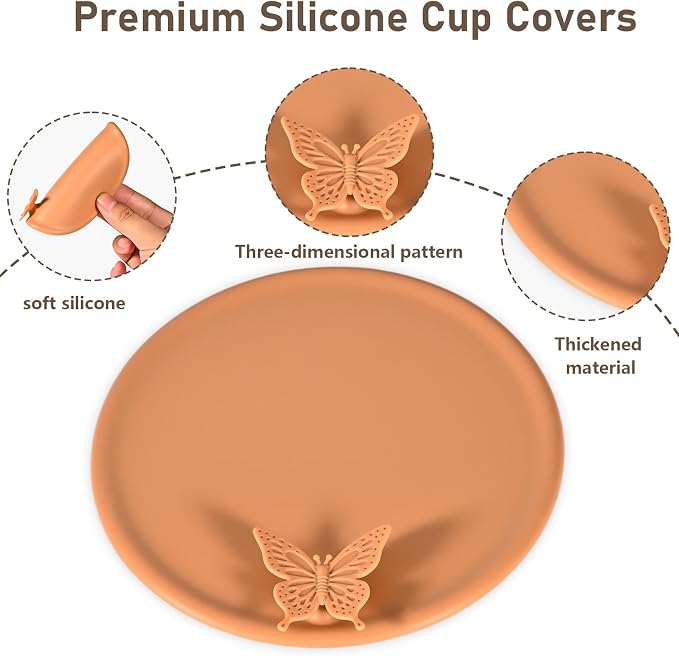 4 Pack Silicone Cup Covers, Multicolored Silicone Lids,tea cup cover | Mug Covers for Mugs, Cups, Tea Pots,Cup Lids for Coffee & Tea