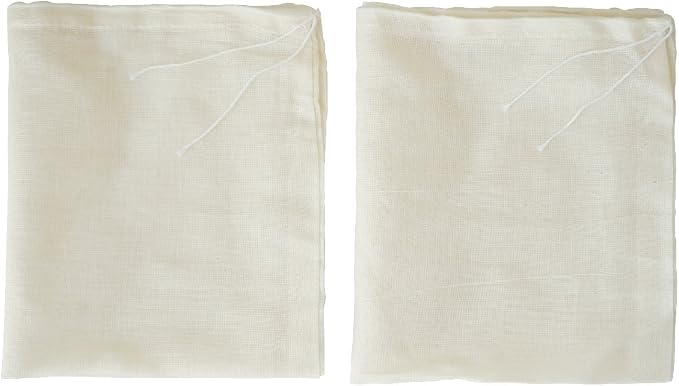 Cheesecloth Bags for Straining,Reusable Cold Brew Coffee Cheese Cloths Strainer,Large Nut Milk Tea Juice Bag,100% Natural Cotton Fine Mesh Filter Bags(Small,2 Pack)