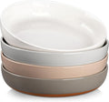 MALACASA 48 Oz Pasta Bowls Set of 4, Stoneware Dinner Bowls, Multicolor | Microwave and Dishwasher Safe, Chip-Resistant, For Pasta, Salad, Soup, Fruit, 9 Inch Wide, Stackable, Speckled Design