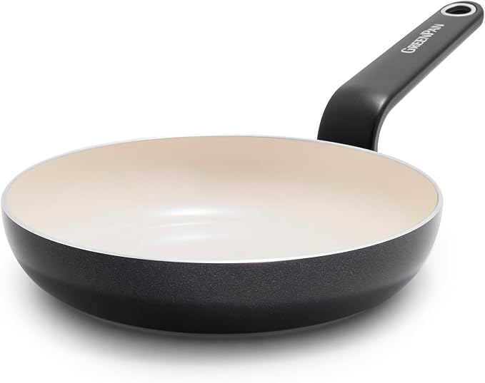 GreenPan Rio Advanced 8" Frying Pan Skillet, Ceramic Nonstick PFAS-Free, Induction Ready, Dishwasher and Oven Safe, Black