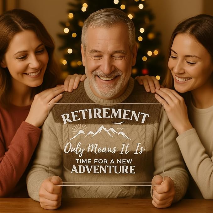 Engraved Acrylic Cutting Board with Counter Lip - Retirement Gifts for Woman Men Clear Counter Protector Kitchen Decor Happy Retirement Gifts for Teachers Mom Dad Coworker Boss Friends Retirees