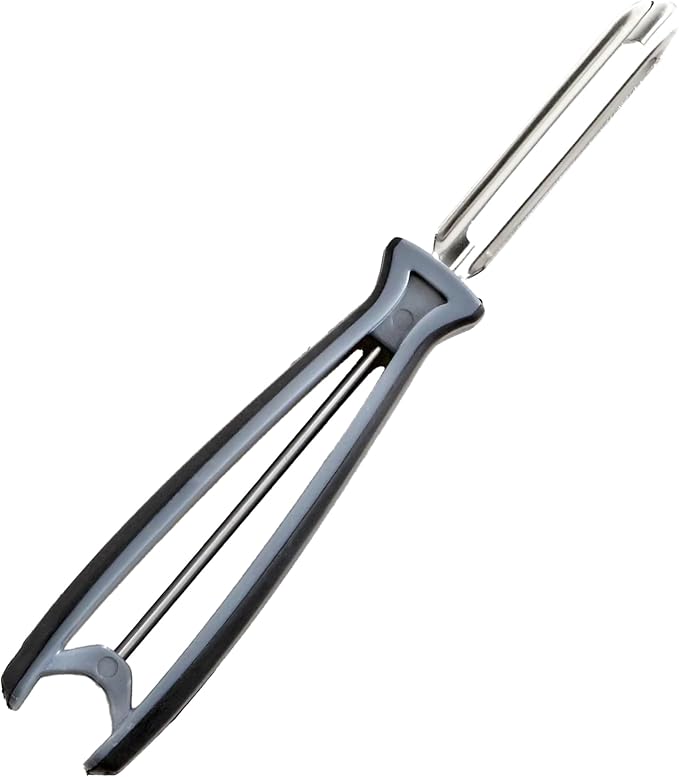 Linden Sweden Soft Grip Peeler - Gray | Rust Resistant Vegetable Peeler with Ergonomic Handle for Safety and Control | Dishwasher Safe Potato Peelers for Kitchen Made in Sweden | 9"L x 2.5"W | 6.5"