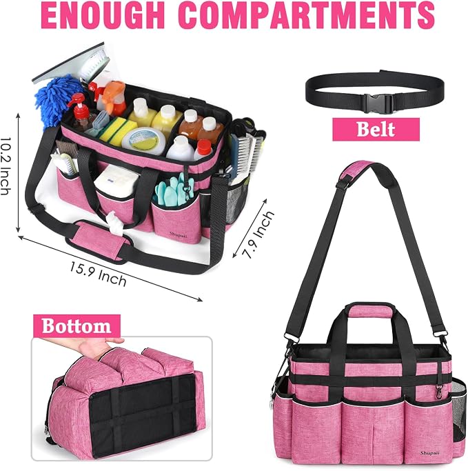 Wearable Cleaning Caddy Bag, Cleaning Caddy Supplies Organizer with Handles for Cleaners & Housekeeper, Under Sink & Car Cleaning Tool Organizers Bag