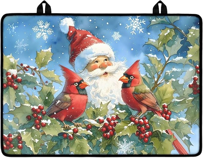 Santa Claus Cardinal Extra Large Stove Top Cover for Electric, Ceramic Glass Electric Stove Top Cover, Range Protector for Gas Burners, Dish Drying Mat for Kitchen, Washable(30"x21")