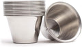 Ramekins Stainless Steel Condiment Sauce Cups, Metal Ramekins, Commercial Grade, Multifunctional, Ideal for All Hot and Cold Sauces, Individual Portion Cups (12, 3 oz)