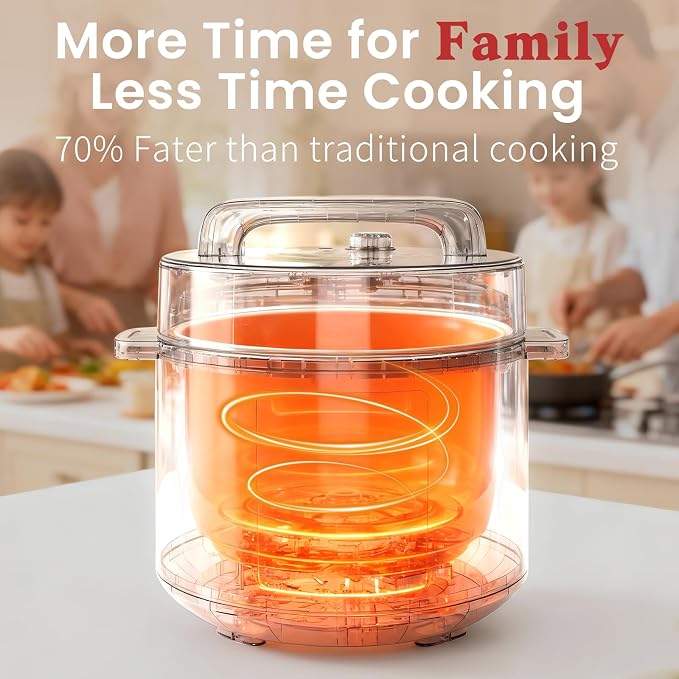 Fullwill 8QT Electric Pressure Cooker Max, 1200W Fast Cooking, 12-in-1 Multi-Use Programmable with Ceramic Non Stick Pot for Sauté, Slow Cook, Steam, Yogurt, Ideal for Family Meals & Gatherings