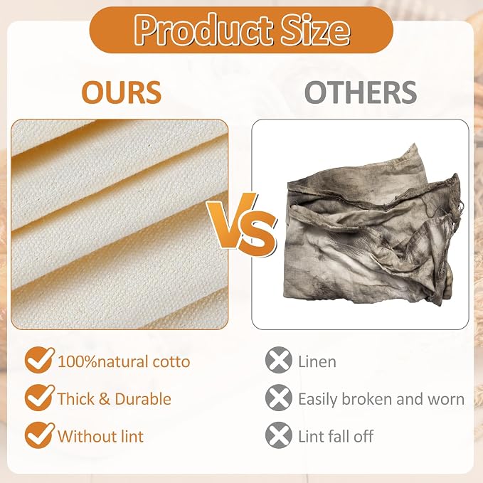 Ninsula 4PCS Tea Towels for Baking Sourdough, 14x18.8 Inch Reusable Thick Bread Towels for Proofing, Bread Cloth for Baguettes, Pastry, Loaves
