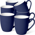 Urbanstrive 16 oz Large Coffee Mugs Set of 6 Ceramic Coffee Mug White Coffee Cups Tea Cups Idea Gift for Women Men House Warming Gifts New Home Office, Dark Blue 6 Pack