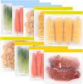 SPLF 9 Pack Reusable Gallon Freezer Bags Dishwasher Safe, Multicolor | BPA Free 1 gallon Leakproof Silicone and Plastic Free Food Storage Bags for Meal Prep, Fruits, Sandwich, Snack, Travel Items