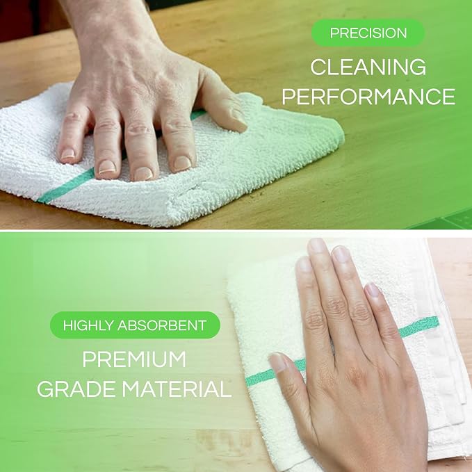 Towels N More 24-Pk 16x19 30 Oz. Absorbent Cotton Kitchen Bar Mop Towels | Reusable Kitchen Cleaning Towels for Chef, Cook, Home, Restaurant & Bar. Highly Absorbent, Multi-Purpose Cotton Towels