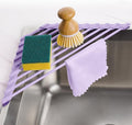 Tomorotec Triangle Roll Up Dish Drying Rack with Silicone Coating, Purple | 304 Stainless Steel with BPA-Free Silicone, Triangle Design Maximizes Sink Corner Space, Fits Compact Kitchens And RVs