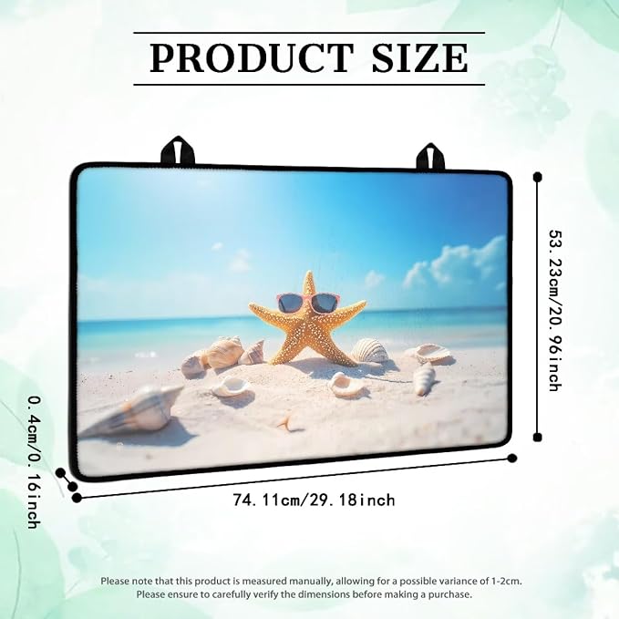 Starfish Sunglasses Pattern Stove Top Covers Seashell Beach Print Waterproof Electric Stove Cover Mat 29.18 x 20.99 inch Glass Cooktop Protector Large Coffee Machine Mat for Flat RV Range