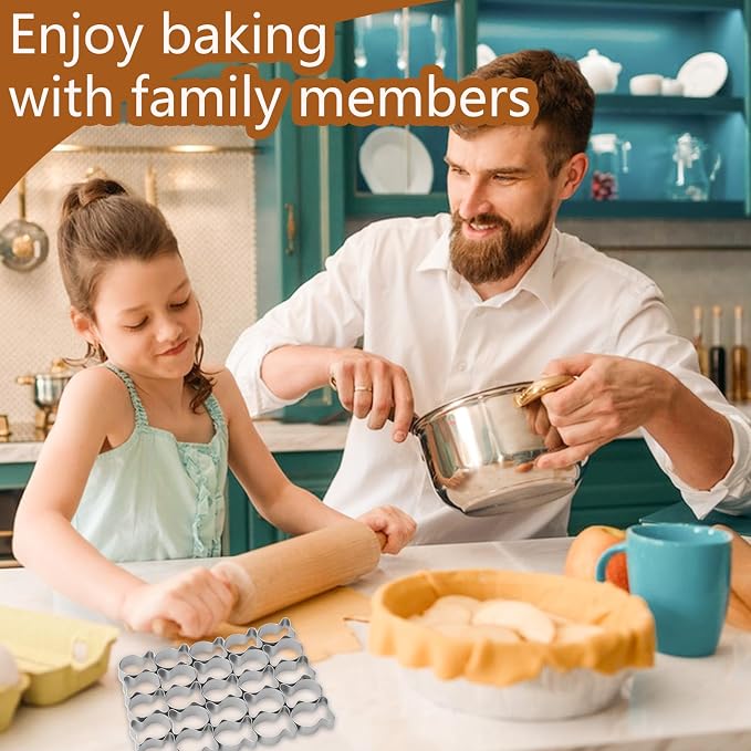 2Pcs Gold Fish Cracker Cutter,Stainless Steels Small Cookie Cutters,25 Cavity Fish Cookie Cutter,Mini Gold Molds for Crackers,Non-stick Dough (2)