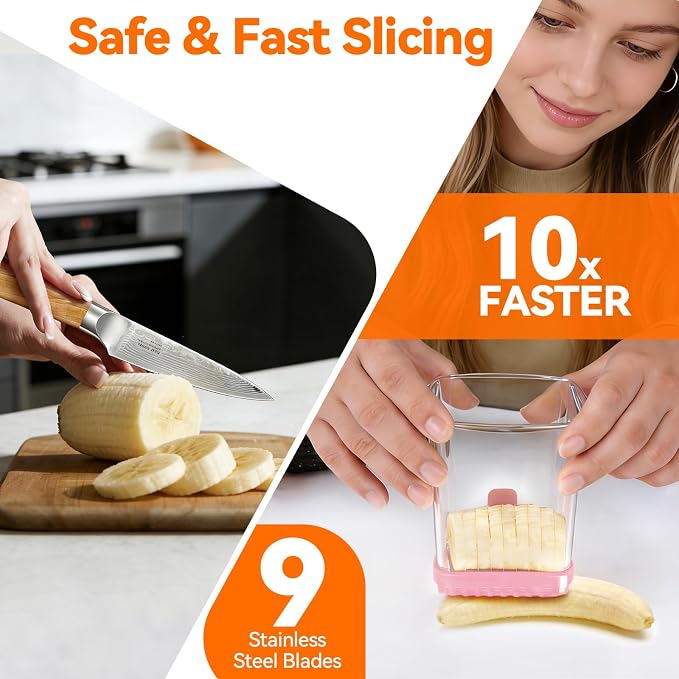 Fruit Slicer Cup for Strawberry, Banana, Hard-Boiled Egg - Detachable Cutter with Push Plate - Rapid & Safe Slicing Kitchen Gadget for Quick Meal Prep, Pink