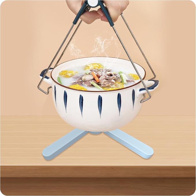 3PCS Foldable Silicone Trivet Set, Expandable Hot Pads for Kitchen, Heat Resistant Pot Holders, Non-Slip Table Protector Mat for Hot Dishes, Pots(Light Purple)