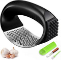 Garlic Press, Upgrade Garlic Mincer Stainless Steel Garlic Press Rocker, Professional Kitchen Gadget with Ergonomic Handle, Garlic Peeler