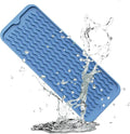 ZLR Small Dish Drying Mat for Kitchen Counter, 6"x17", Lichen Blue | Narrow Silicone Drainer for Apartment, Dorm & RV, Wavy Ridges Quick-Dry, Non-Slip, Rolls Up, Dishwasher Safe