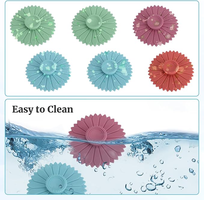 6 Pcs Sunflower Silicone Stretch Lids Multicolored for Mugs, Cups, Bowls, Glass Containers, Silicone Cup Covers Food Grade Dust-proof Alright Seal for Coffee and Tea