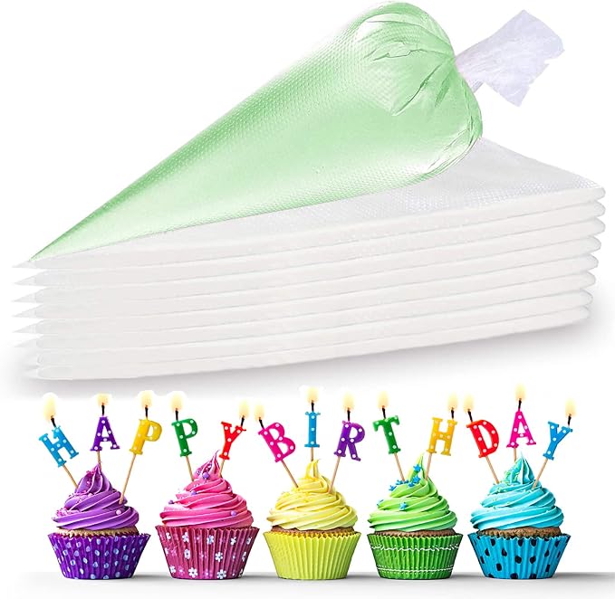 100 Pieces Piping Bags Disposable -14 inch Tipless Piping Bags | Pastry Bags | Icing Bags | Frosting Bags for Cake Cookies Baking Decorating (100, 14inch)
