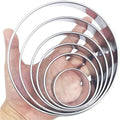 Doczen Large Round Cookie Cutter 6 PCS (2, 3, 3.5, 4, 5, 6 Inch) Set, 6-Piece Stainless Steel Biscuit Cutters, Heavy Duty Metal Ring Mold for Burger Press & Meat Shaping, Tortilla Crust