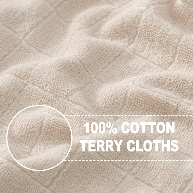 Homaxy 100% Cotton Terry Kitchen Towels, 6 Pack, Beige | Ultra Soft and Absorbent Dish Towels for Kitchen, Suitable for Drying and Washing Dishes
