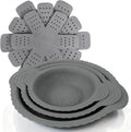 BYKITCHEN 3PCS Silicone Pan Protectors with 6PCS Felt Pot Separators Pads | Cookware Dividers for Stacking and Protecting Your Cookware,Compatible with Hexclad Cookware, Tfal Nonstick Frying Pans &More