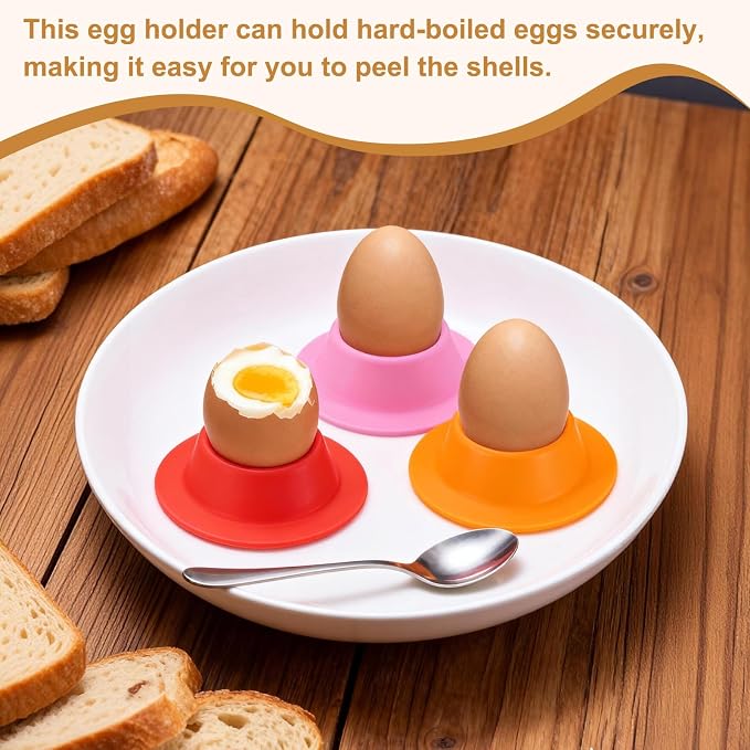 uxcell 4 Pack Soft Boiled Egg Holder, Nonstick Silicone Egg Poacher Cups Poached Cups Kitchen Breakfast Gadget for Microwave Air Fryer Stove Top Cooking Boiled Poached, Black