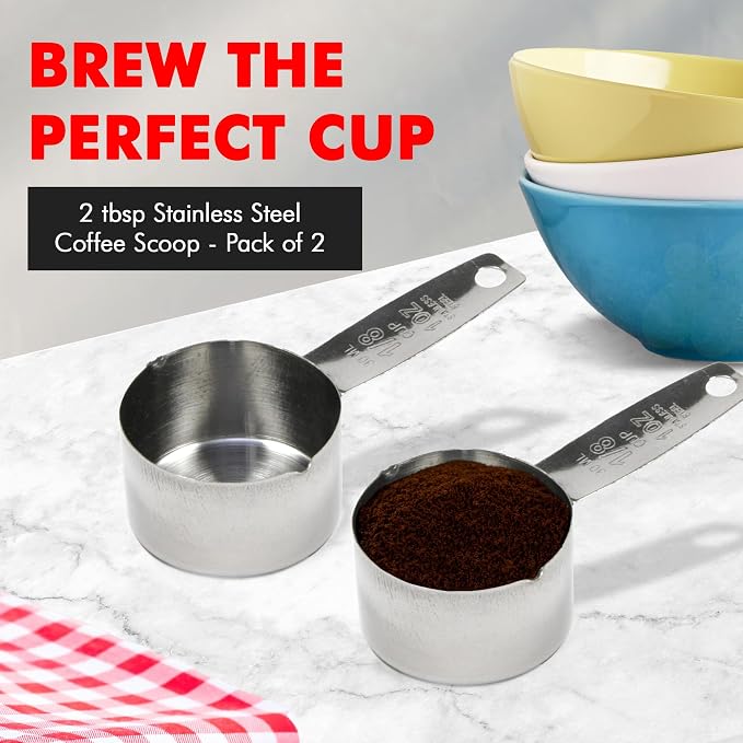 Chef Craft Select Coffee Measurer, 4 inch 2 tbsp, Stainless Steel, (Pack of 2)