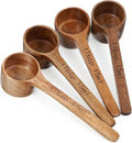 4 Pack Coffee Acacia Wooden Scoop Wooden Measuring Scoops for Canisters Jars 15ml 1 Tablespoon Small Coffee Scoop Acacia Woodens Measuring Spoons Home Kitchen Accessories for Beans Sugar Tea Bath Salt
