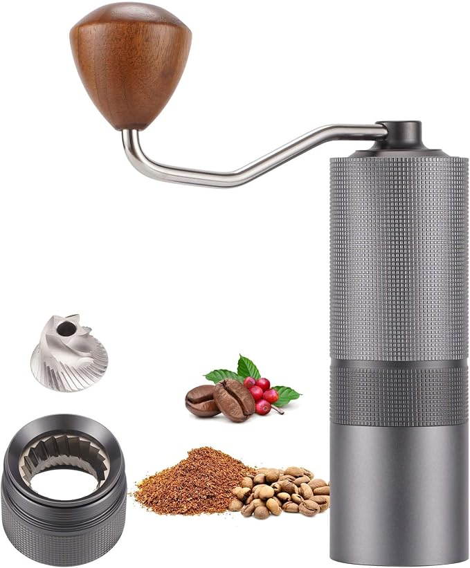 Popsweet C38 Manual Coffee Grinder With Detachable Stainless Steel Tapered Outer Burrs, Grinding 400 pounds Coffee Beans, 36 Manual Adjustable Espresso Grinder, Perfect For Homes, Offices, And Camping