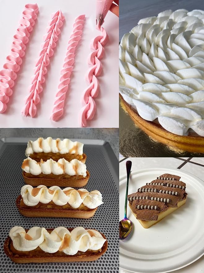 St. Honore Piping Tips with Bags, Large V Shape Tip for Cake Decorating