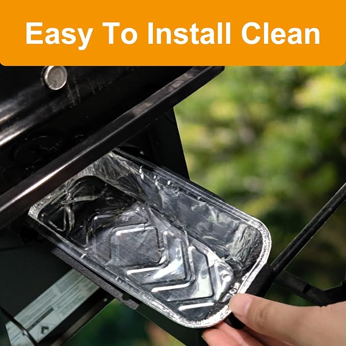 Grease Cup Drip Pan, Charbroil Replacement, Black Steel | Compatible with Charbroil 9328812P06 and G416-0015-W1, includes 15 aluminum foil cups, powder-coated steel with clip design