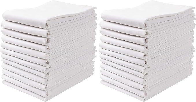 Flour Sack Dish Towels for Kitchen, 24 Pack, 28x28 - Lint-Free, Super-Absorbent Cotton Tea Towels for Kitchen Drying, Bread Proofing, Baking, Crafting, Embroidery