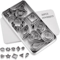 30PCS Mini Cookie Cutters Shapes Set with Box for Kids | Small Stainless Steel Star Triangle Cookie Cutter Variety Pack for Fruit, DIY Baking, Tiny Polymer Clay, Holidays & Daily Use