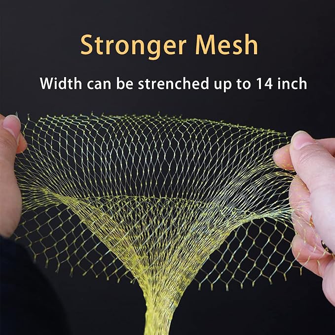 TEMUCY Plastic Mesh Produce Bags, 24 Inch Seafood Boil Bags for Crawfish Crab Shellfish Cooking (Yellow-100PCS)
