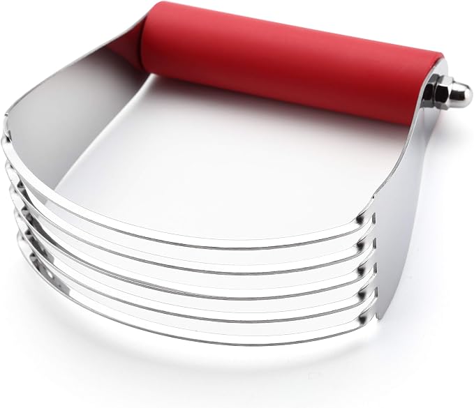 Spring Chef Large Dough Blender For Baking - Durable Pastry Blender - Red | Heavy Duty Dough Mixer Hand Tool w/ Stainless Steel Blades, Professional Pastry Cutter Tool for Easy Mixing, Dishwasher Safe