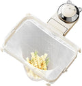 Foldable Kitchen Sink Strainer with Filter Mesh Bags, Food Waste Filter Basket, Suction Cup Folding Washing Vegetables and Fruits Drying Bag Holder (White)