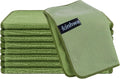 Dish Cloths for Washing Dishes with Scrub Side, Microfiber Dish Rags | Dual-sided microfiber dish cloths with scrubber for stuck-on food, quick dry kitchen washcloths 9 Pack, 12" x 12 Inch Green