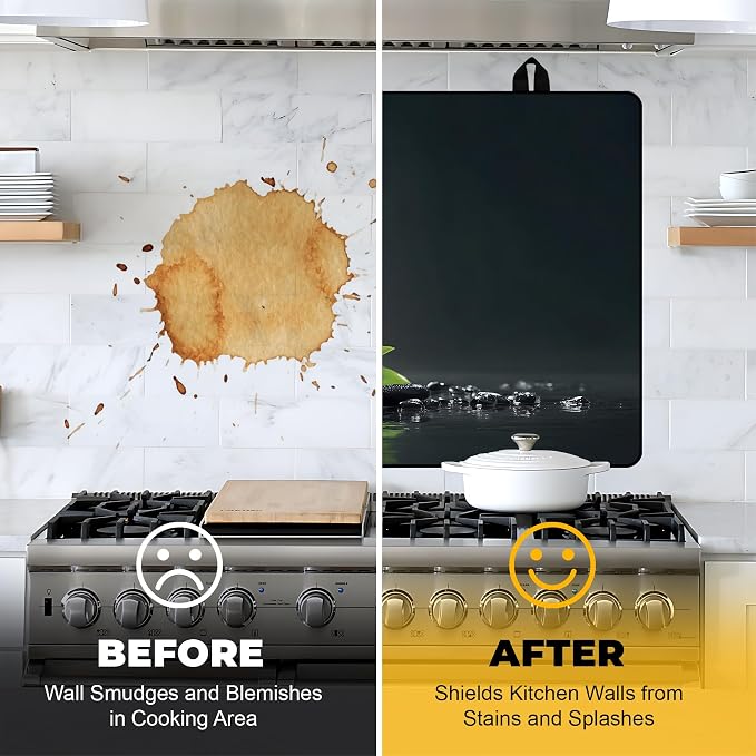NYZE Stove Top Cover for Electric/Glass Stove, Flat Top Cooktop Protector, Electric Cooktop Cover, Extra Counter Space for Kitchen (White Orchid Stacked Stones)