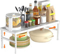 Kitchen cabinet organizer shelf,Spice Racks,Counter Shelf for Cabinets | Expandable adjustable stackable Heavy Duty Metal Pantry Storage Shelves Racks for kitchen,Small Cupboard Organizers