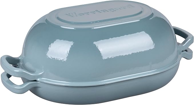 VORRINGARD Enameled Cast Iron Sourdough Bread Oven, Dutch Oven, Loaf Cast Iron Bread Pan for Homemade Bread Baking, Meatloaf Pan with Lid, 7QT, Sea Salt