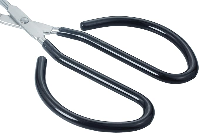 HINMAY 10-Inch Heavy Duty Stainless Steel Kitchen Scissor Tongs, Set of 2