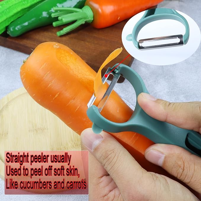 Vegetable Peeler for Potato,Veggie,Carrot,Cucumber,Fruit,3 Types Set Y Julienne Peeler for Kitchen (3 colors set), 13.5cm*8cm*4.5cm