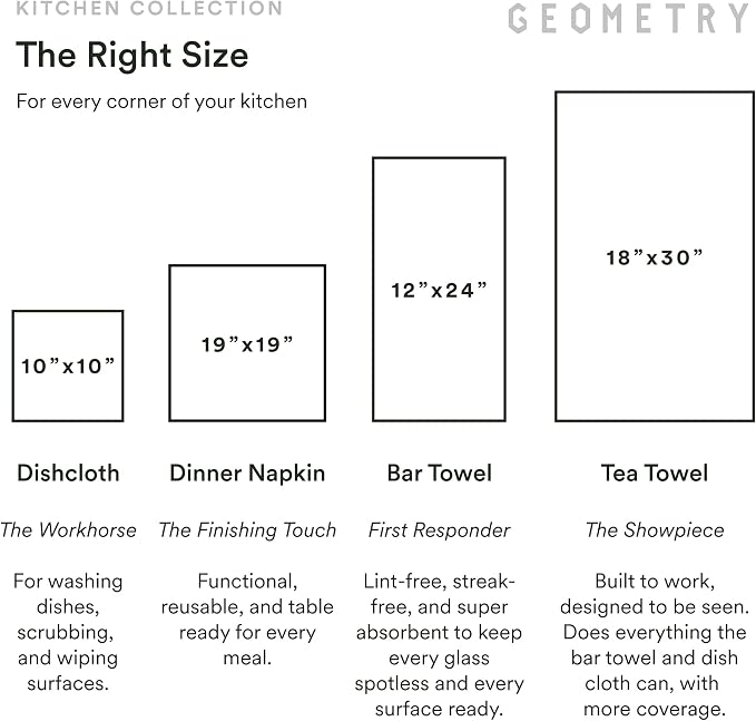 GEOMETRY Tea Towels – Spring & Summer Collection – Quick-Dry, Ultra-Absorbent, Reusable Microfiber Kitchen Towels for Drying & Cleaning - Dancing Umbrellas - 1 Pack