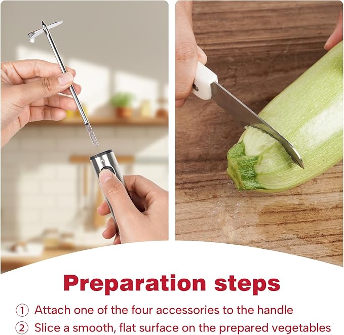 Cook Guy Multi-Purpose Veggie Drill - 4 Sizes Vegetable Corer Tool | Zucchini Corer & All-in-One Vegetable Corer for Potatoes, Carrots | Ergonomic Anti-Slip Handle