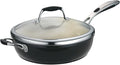 Tramontina Ceramica Deluxe 11-Inch Saute Pan with Lid | Ceramic Non Stick Deep Skillet, Oven-Safe, Metallic Black
